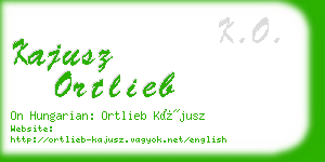 kajusz ortlieb business card